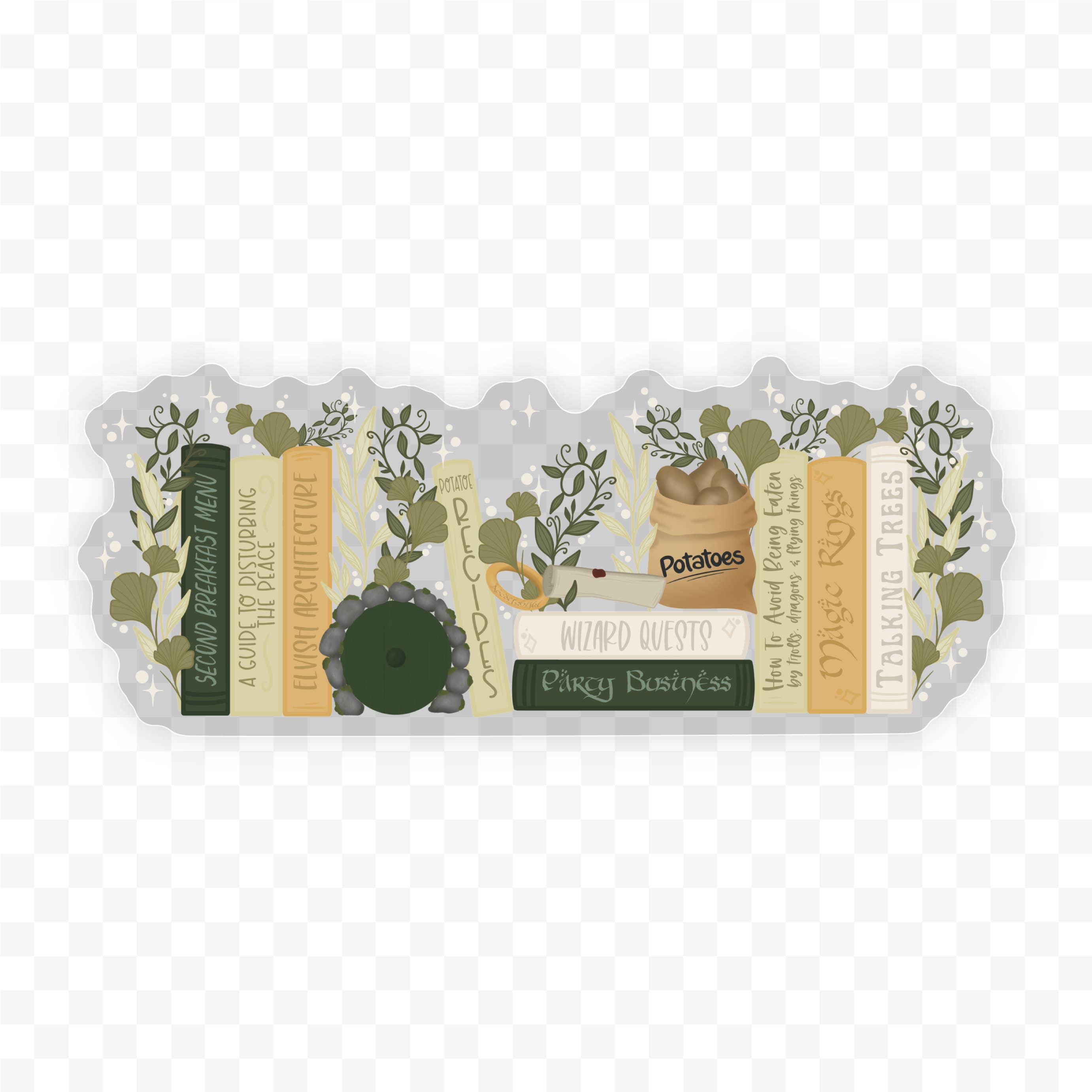 The Shire Bookshelf Waterproof Sticker