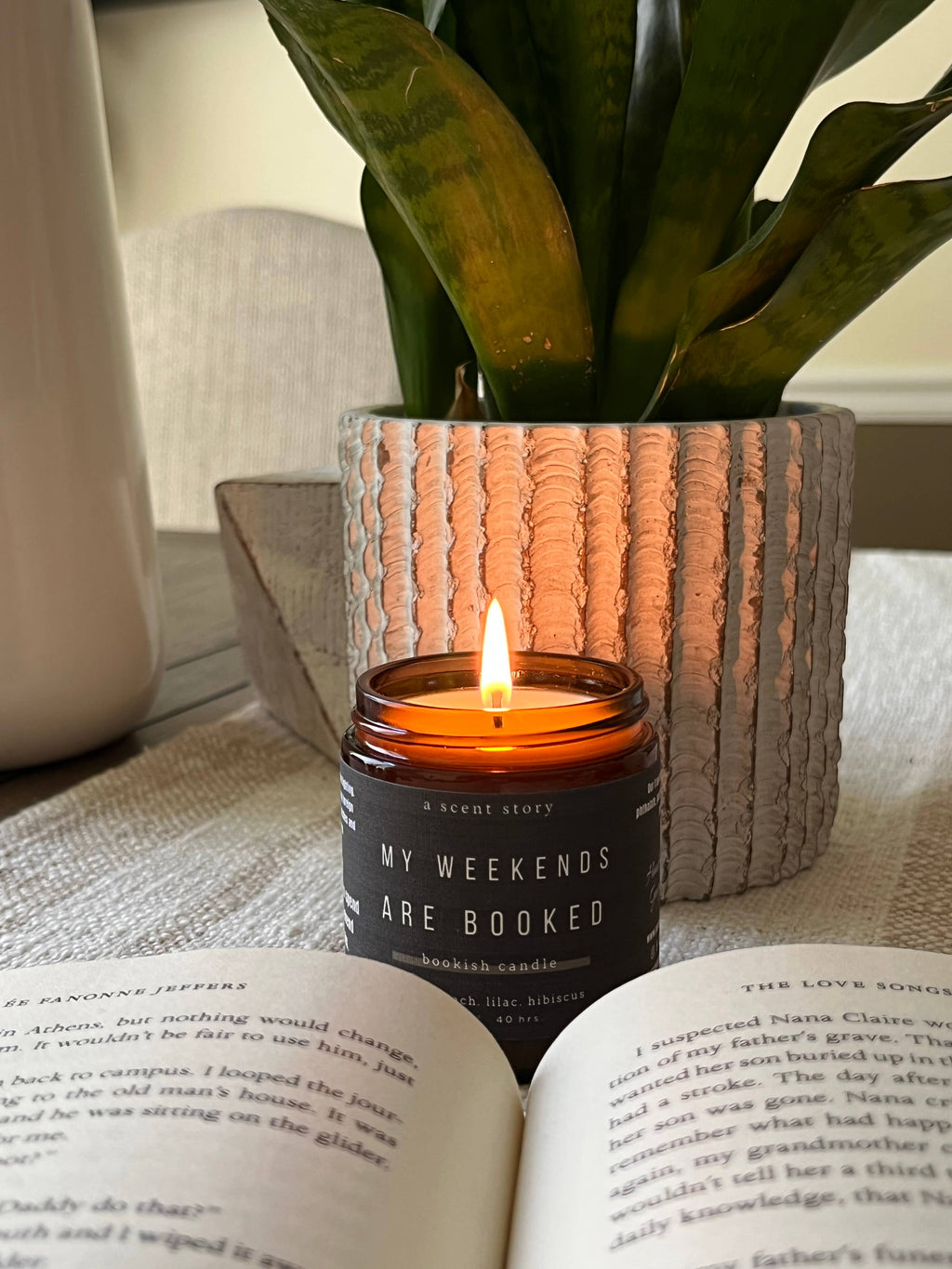 My Weekends Are Booked  -  Bookish Candle | Book Themed