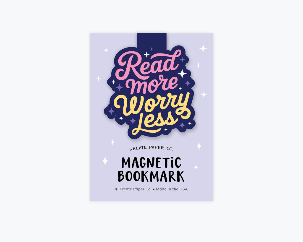 Magnetic Bookmark, Mental Health - Reading More Worry Less