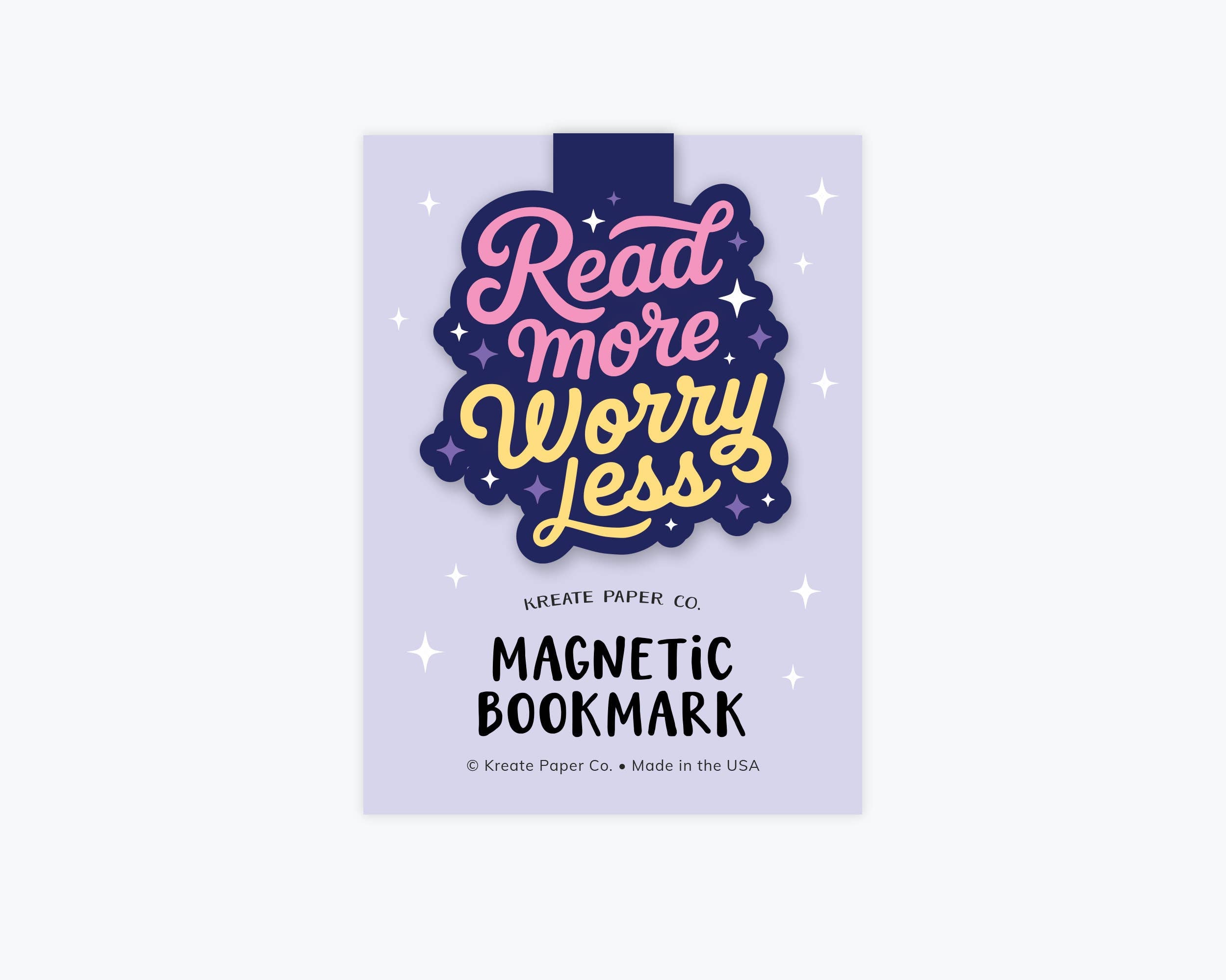 Magnetic Bookmark, Mental Health - Reading More Worry Less