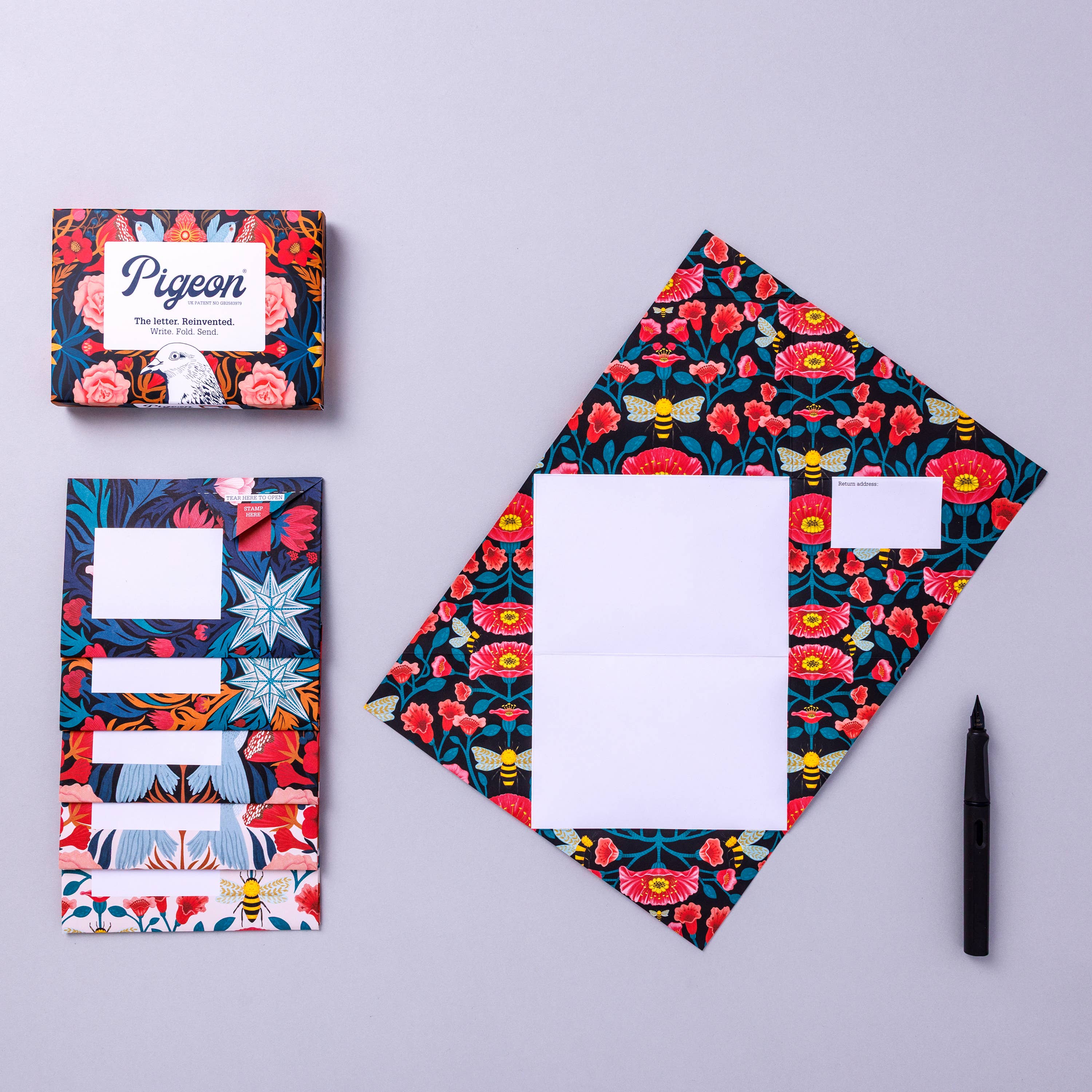 Bright & Beautiful Pigeon, Folding Letters, Pack of 6