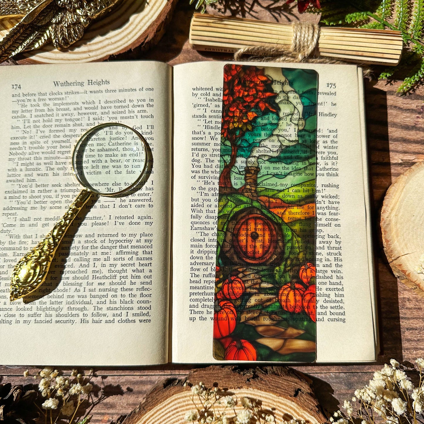 Shire Pumpkins Stained Glass Bookmarks