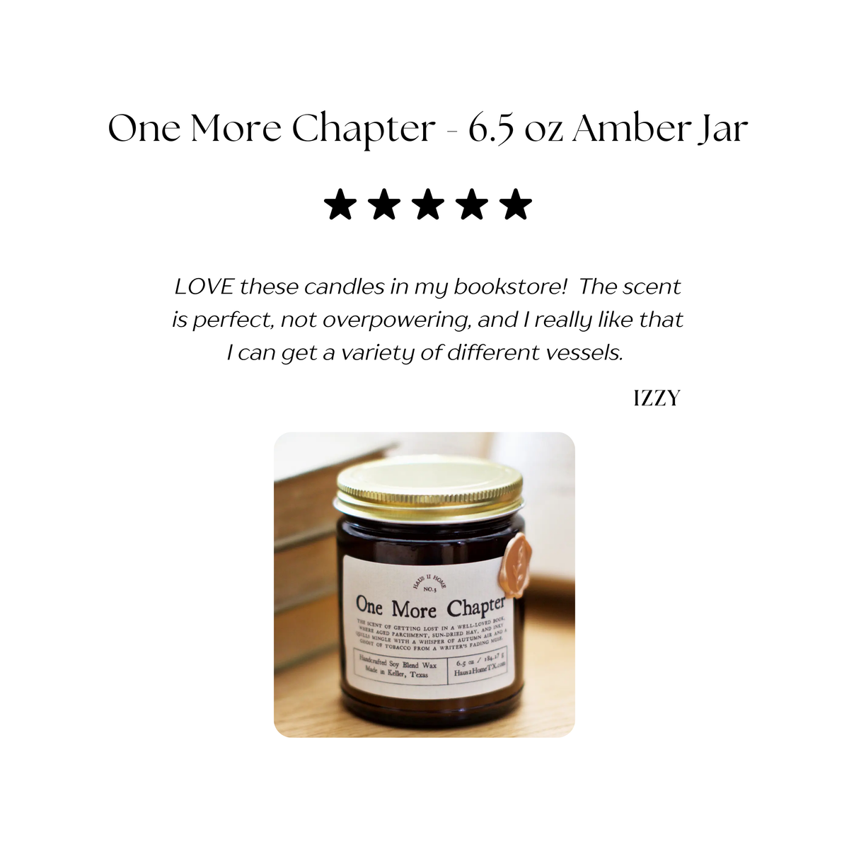 Hand-Poured Candle - One More Chapter