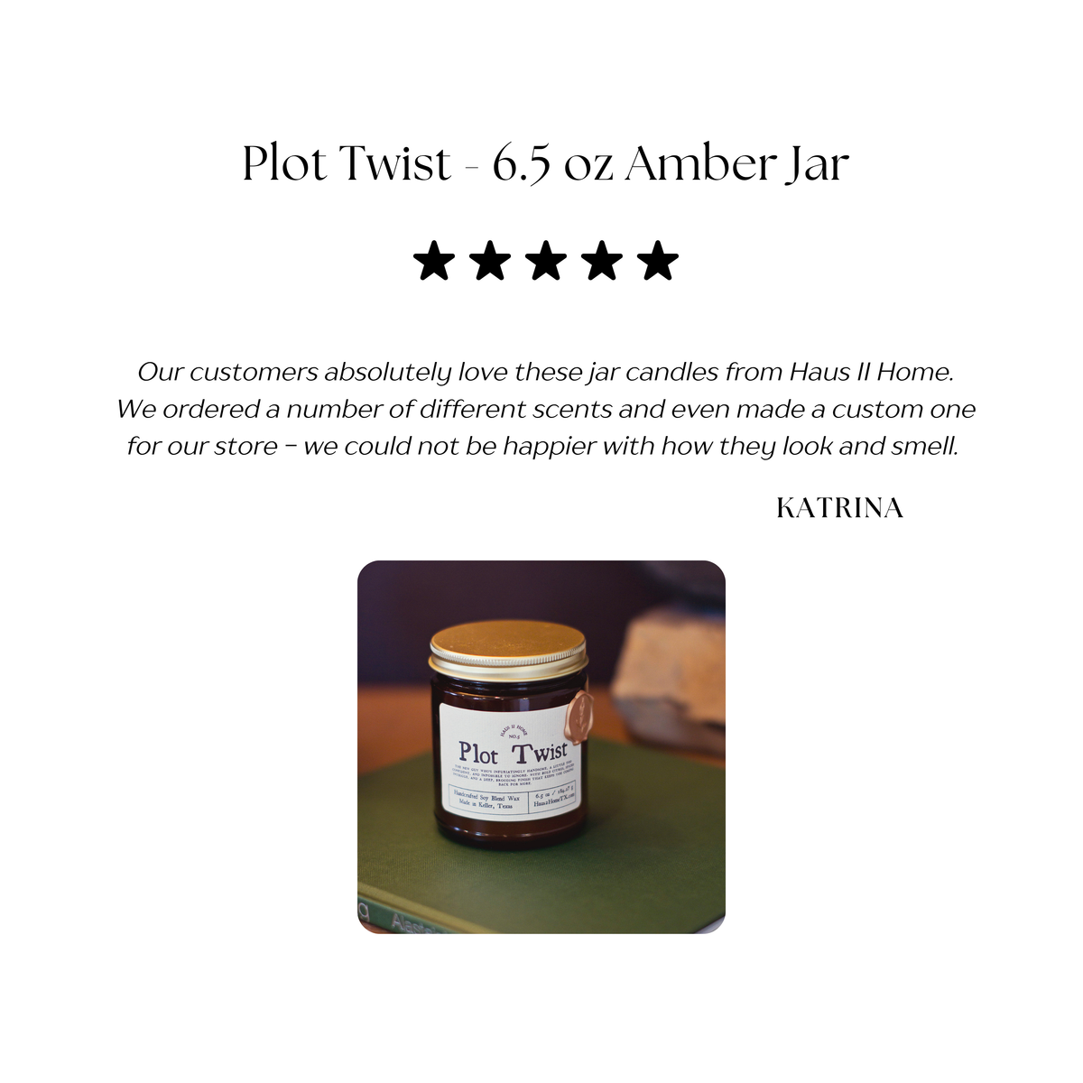 Hand-Poured Candle - Plot Twist