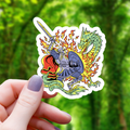 Knight Fighting Dragon Sticker - 3"
