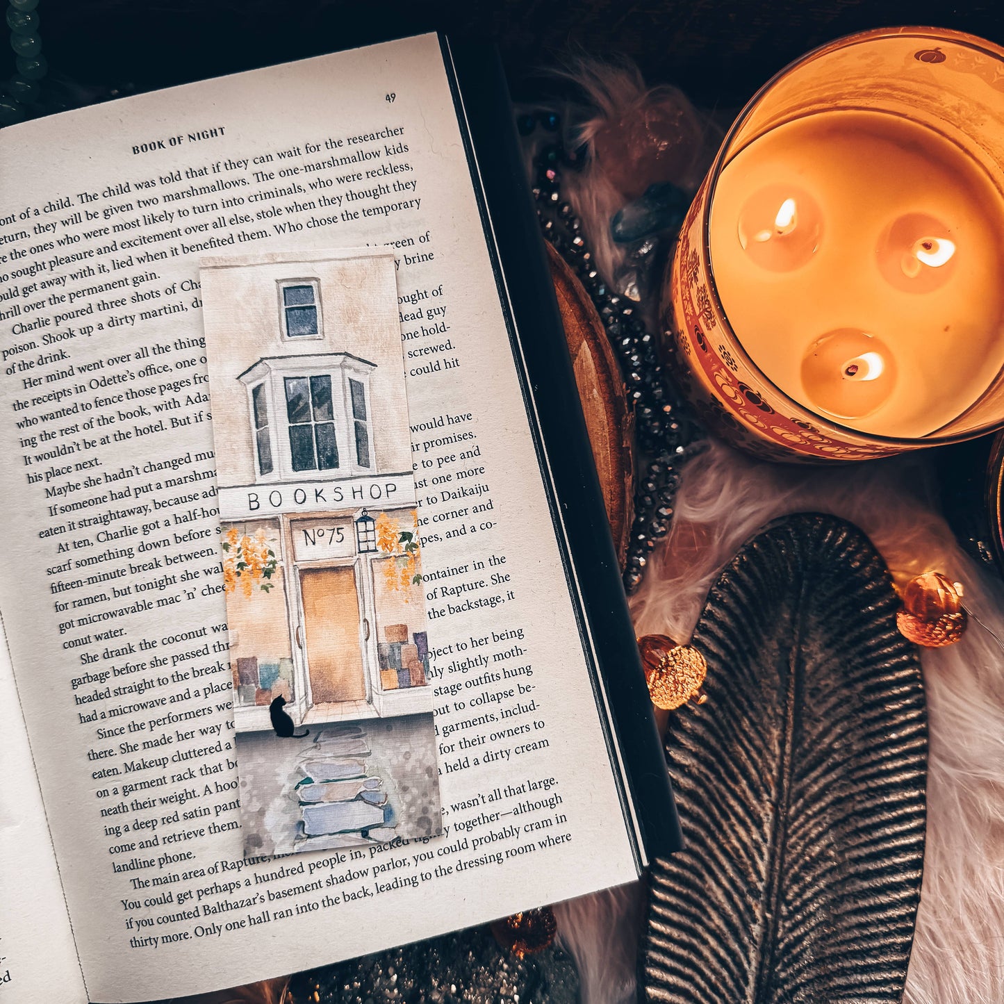 Spring Book Shop Watercolor Bookmark
